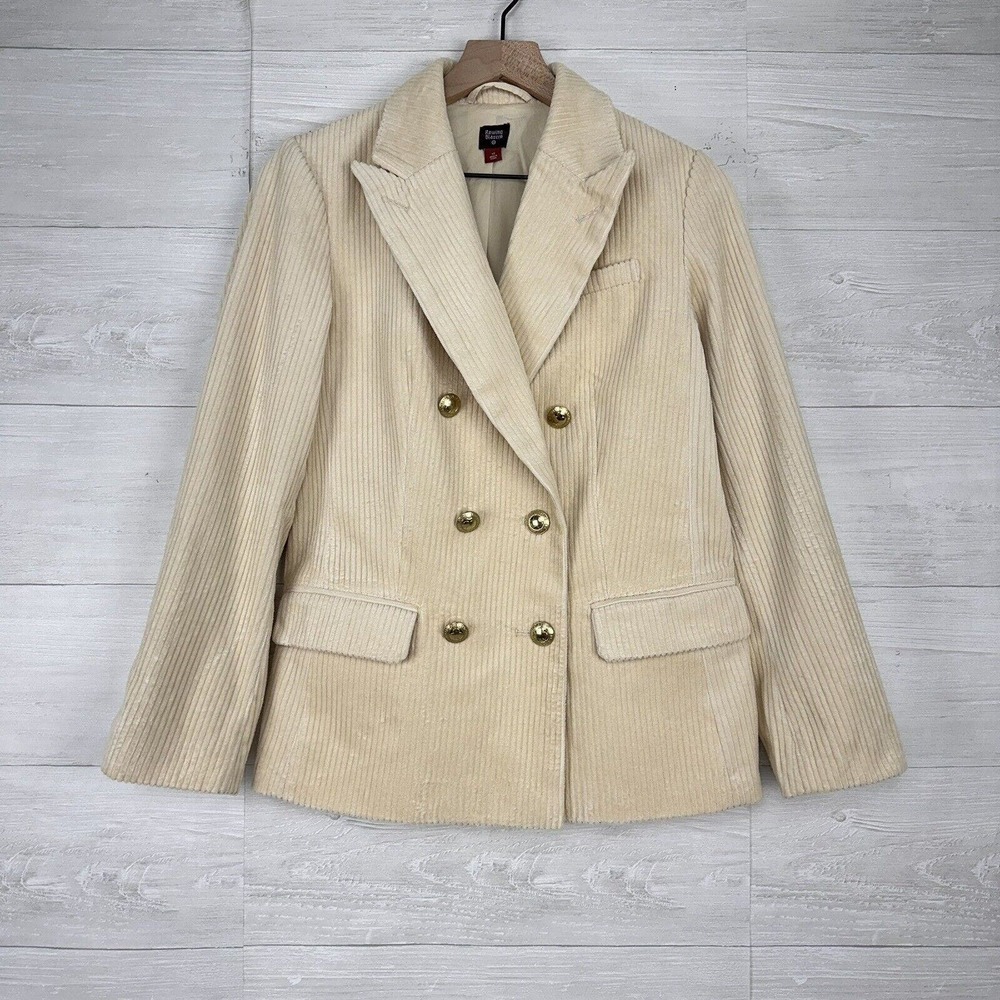 Rowing Blazers‎ x Target Corduroy Double Breasted Blazer Jacket Size XS Cream